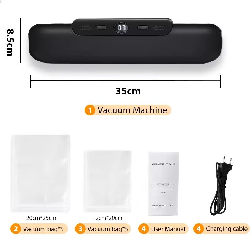 Vacuum Sealer Packaging Machine With 10 Free Bags  Compact Food Saver For Kitchen Storage And Fresh 3