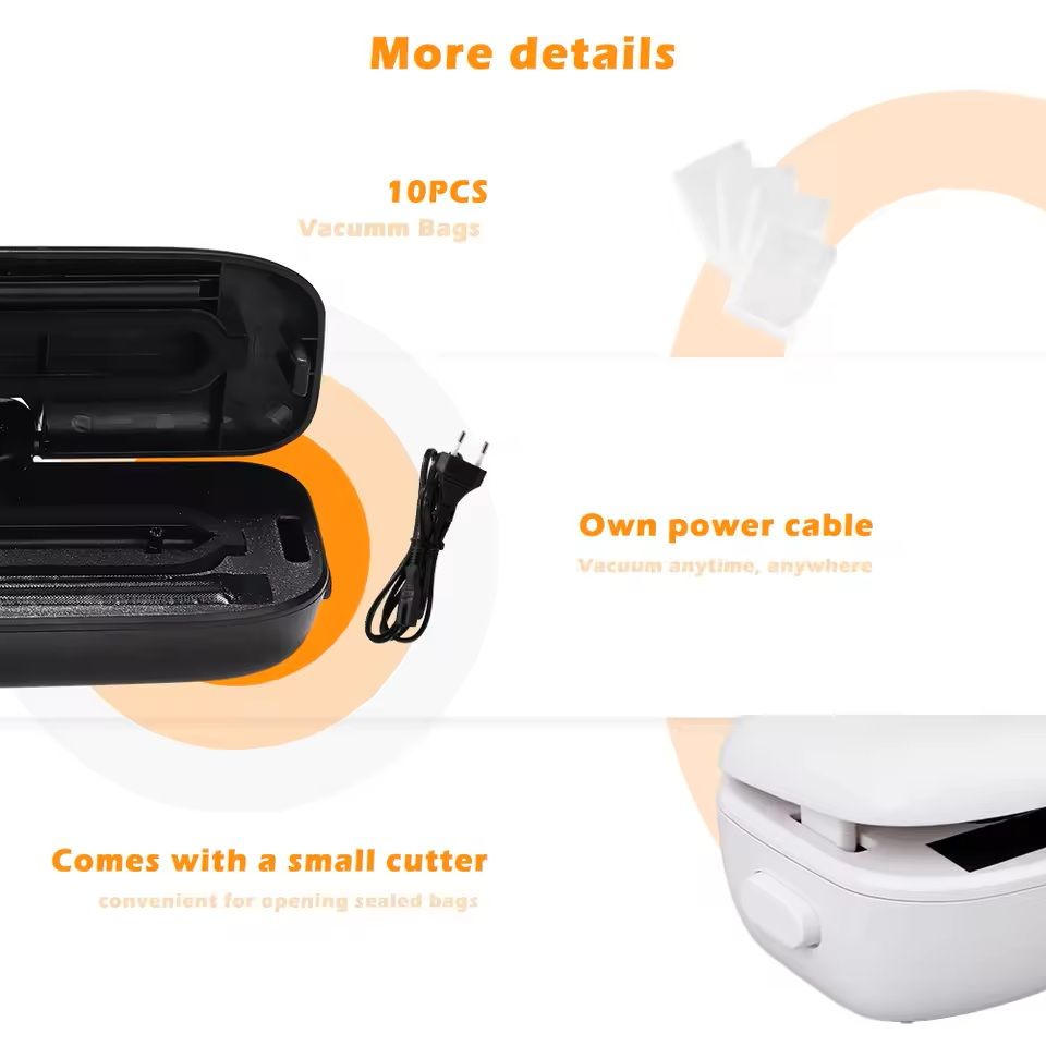 Vacuum Sealer Packaging Machine With 10 Free Bags  Compact Food Saver For Kitchen Storage And Fresh 5