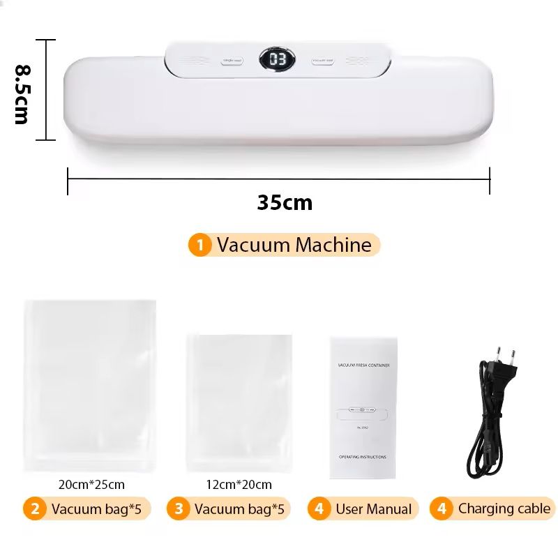 Vacuum Sealer Packaging Machine With 10 Free Bags  Compact Food Saver For Kitchen Storage And Fresh 6