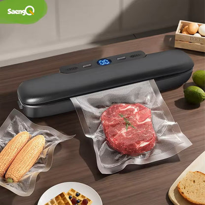 Vacuum Sealer Packaging Machine with 10 Free Bags – Compact Food Saver for Kitchen Storage and Freshness
