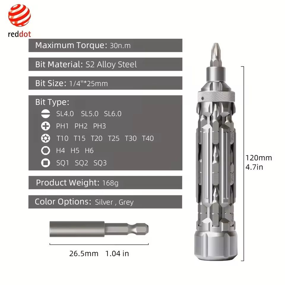 Precision Magnetic Screwdriver Set With Torx And Phillips Bits 6