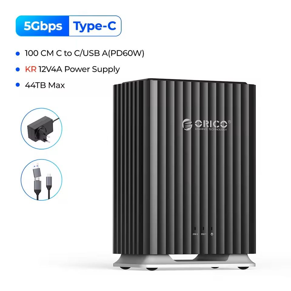 Dual Bay Hard Drive Docking Station With Type C For 35 Inch HDD Storage Backup 5