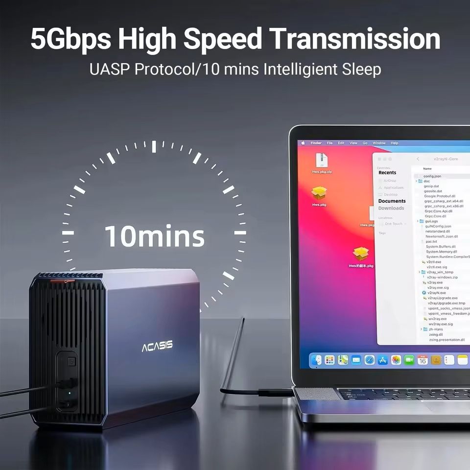 Dual Bay External Hard Drive Enclosure With RAID Function And USB Support 5