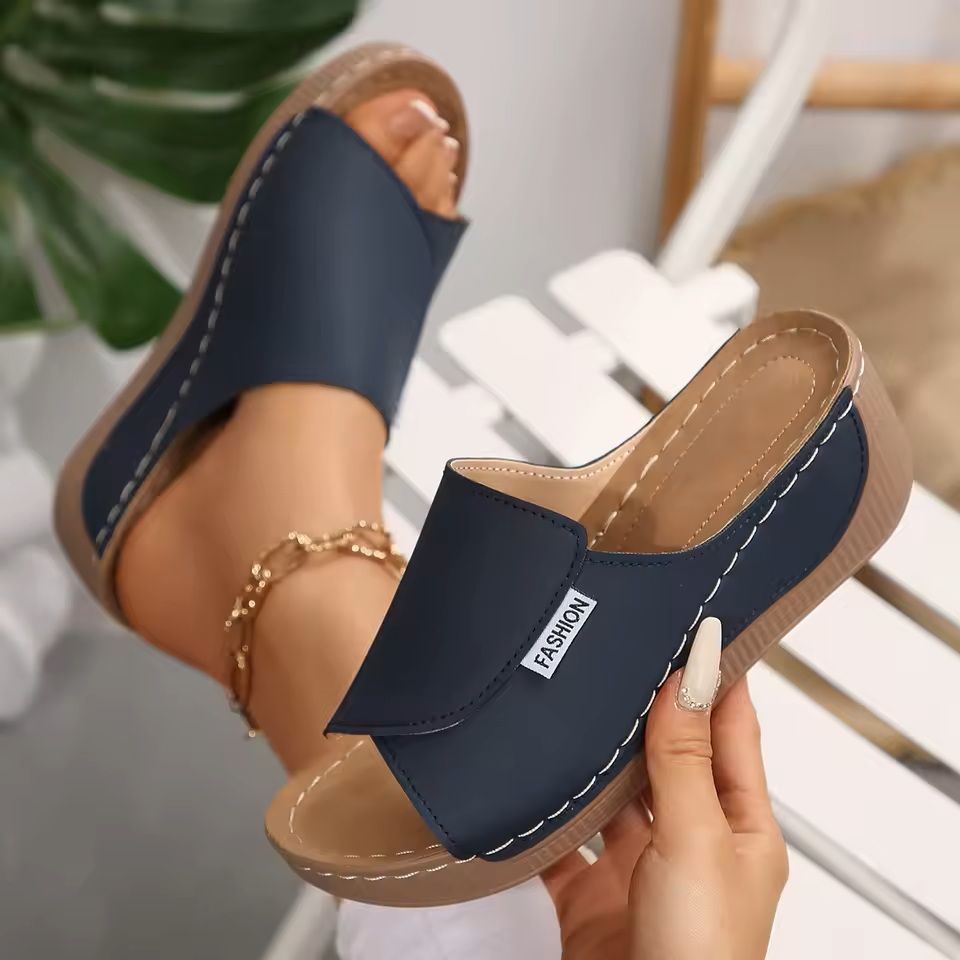 Women Wedge Slippers Open Toe Summer Sandals With Buckle And Breathable Comfort 1