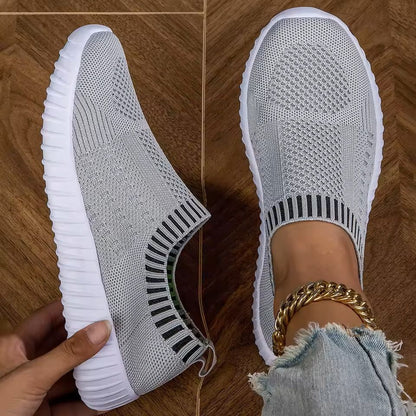 Womens Breathable Knit Sneakers Lightweight Lace Up Outdoor Mesh Shoes 9