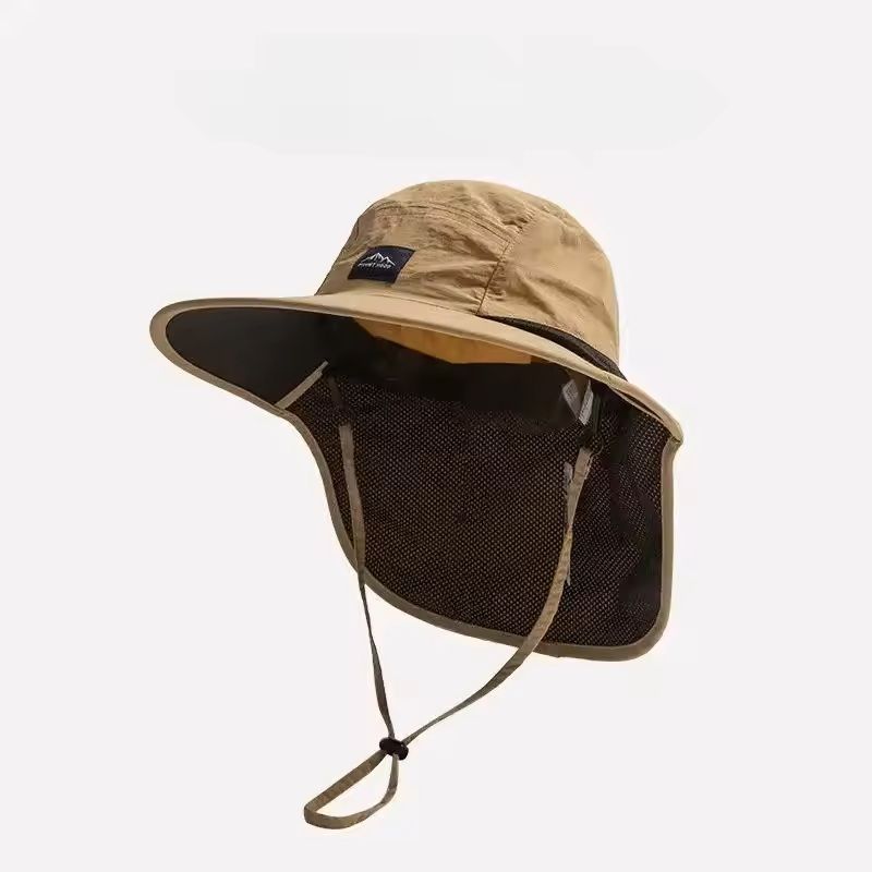 Wide Brim Waterproof Quick Dry Bucket Hat With Neck Flap 16