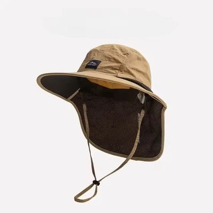 Wide Brim Waterproof Quick Dry Bucket Hat With Neck Flap 16