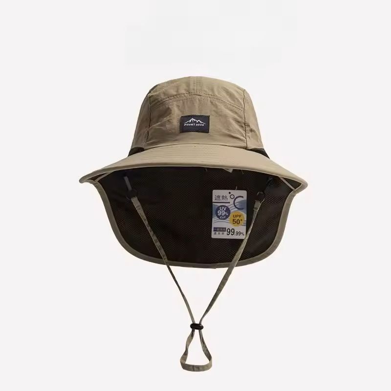 Wide Brim Waterproof Quick Dry Bucket Hat With Neck Flap 18