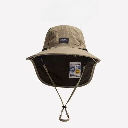 Wide Brim Waterproof Quick Dry Bucket Hat With Neck Flap 18