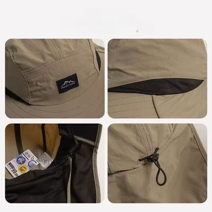 Wide Brim Waterproof Quick Dry Bucket Hat With Neck Flap 8