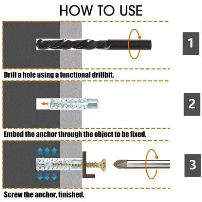 100 Piece Metal Expansion Tube And Screw Kit 1
