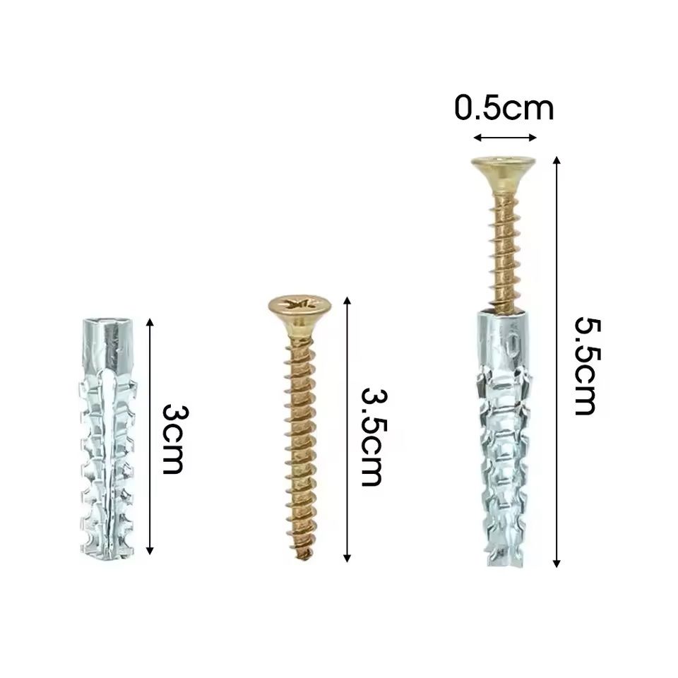 100 Piece Metal Expansion Tube And Screw Kit 4