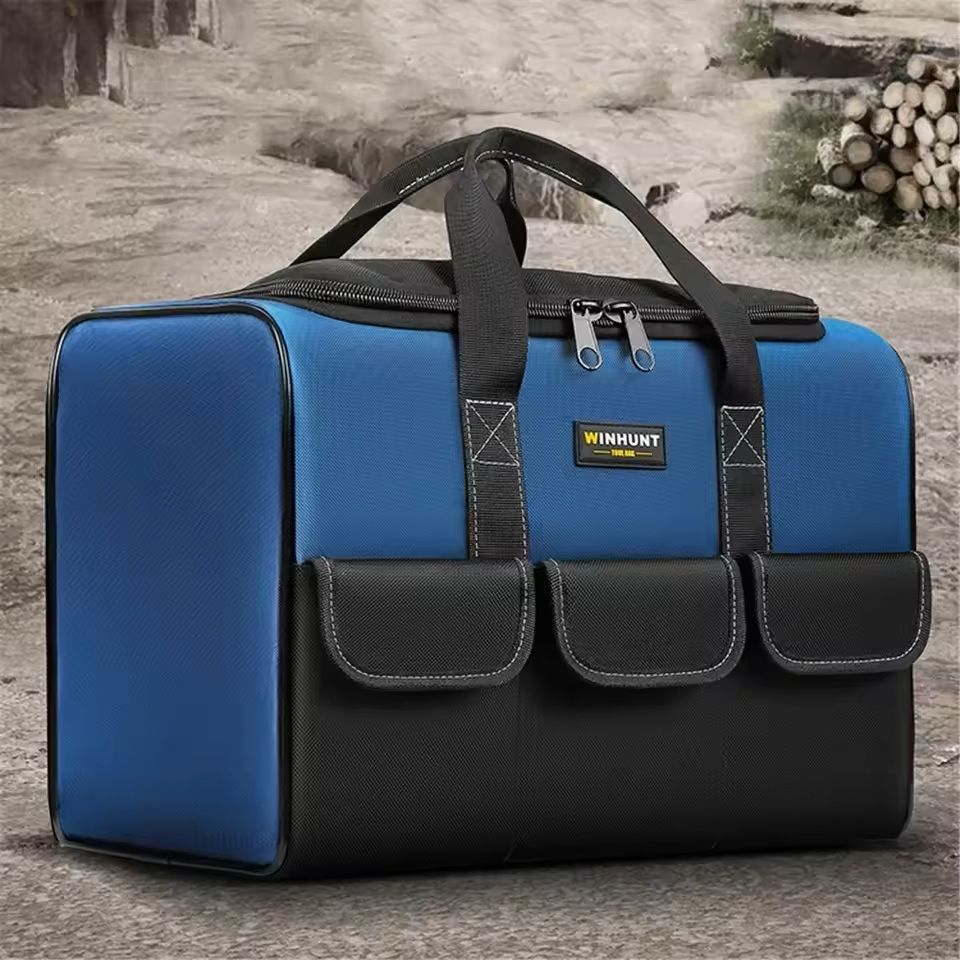 Square Tool Bag Large Capacity Waterproof Organizer with Multi Pockets for Electrician Tools