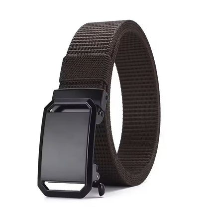 Men Tactical Canvas Belt Automatic Buckle Military Style Outdoor Workwear Belt 6