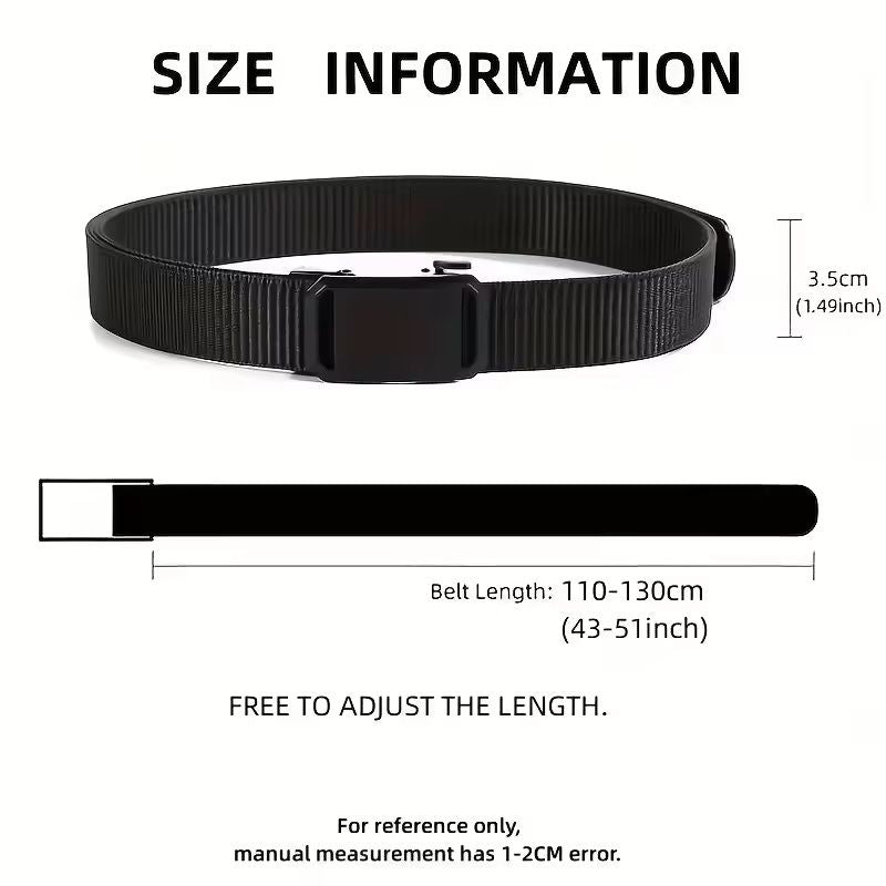 Men Tactical Canvas Belt Automatic Buckle Military Style Outdoor Workwear Belt 8
