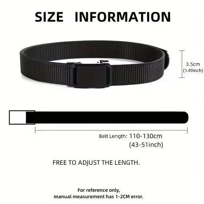 Men Tactical Canvas Belt Automatic Buckle Military Style Outdoor Workwear Belt 8