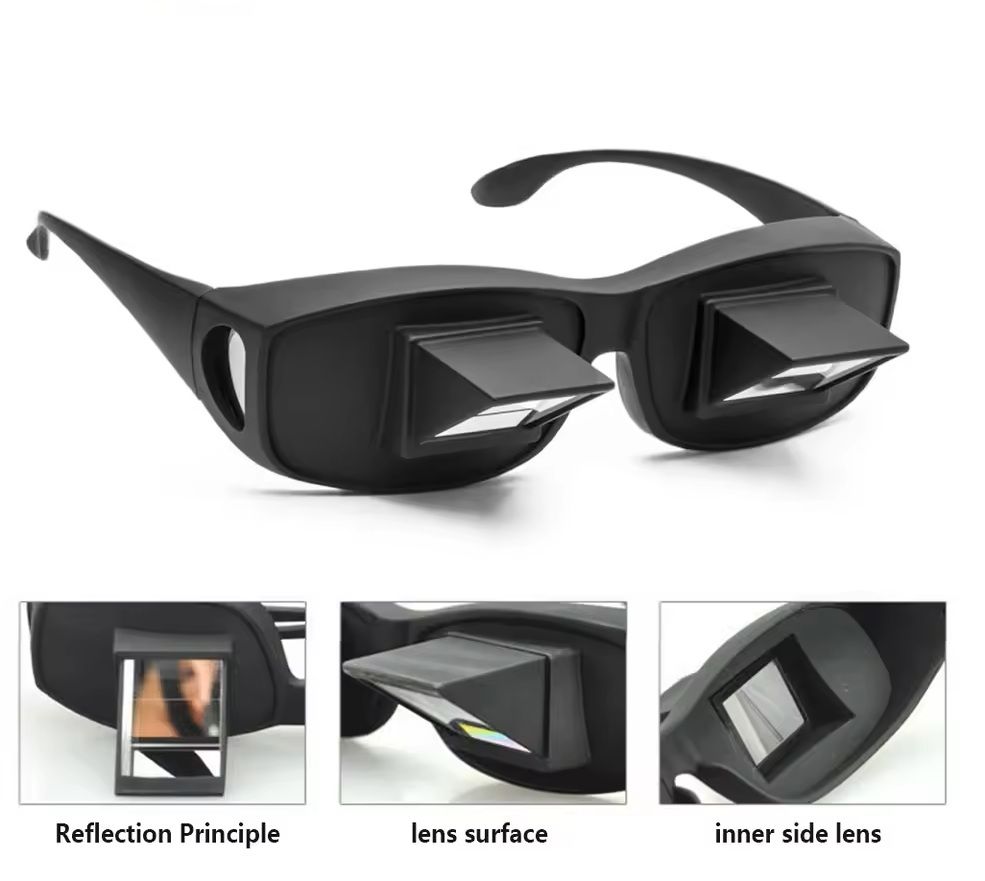 Lazy Periscope Reading Glasses Horizontal Prism Spectacles for Bed and TV