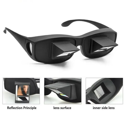 Lazy Periscope Reading Glasses Horizontal Prism Spectacles for Bed and TV