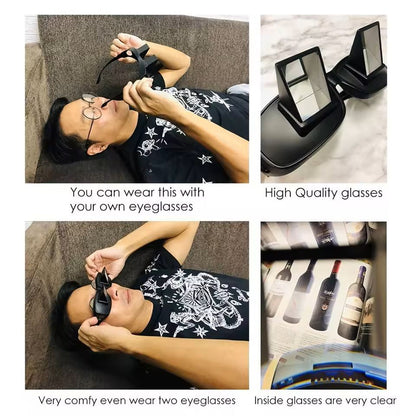 Lazy Periscope Reading Glasses Horizontal Prism Spectacles For Bed And TV 8
