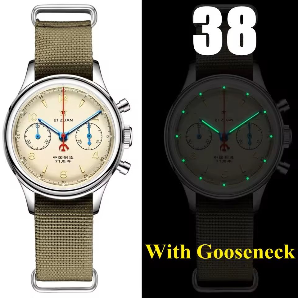 Red Star 1963 Mechanical Pilot Watch With Seagull Movement  38mm Or 40mm Chronograph For Men 11