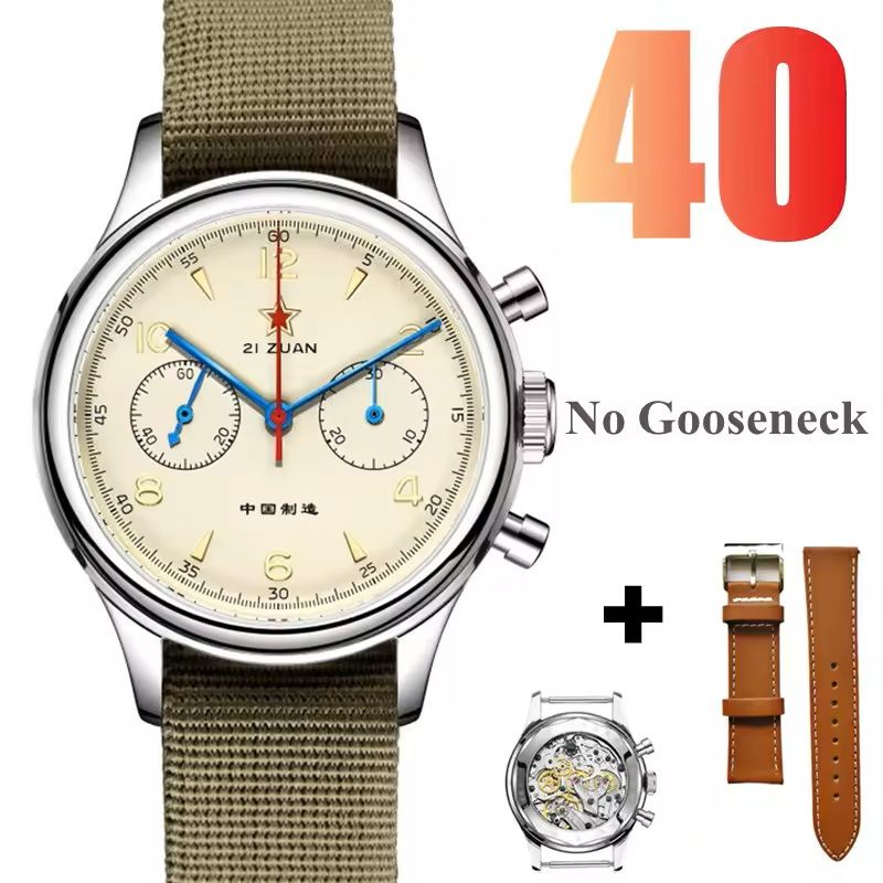 Red Star 1963 Mechanical Pilot Watch With Seagull Movement  38mm Or 40mm Chronograph For Men 13