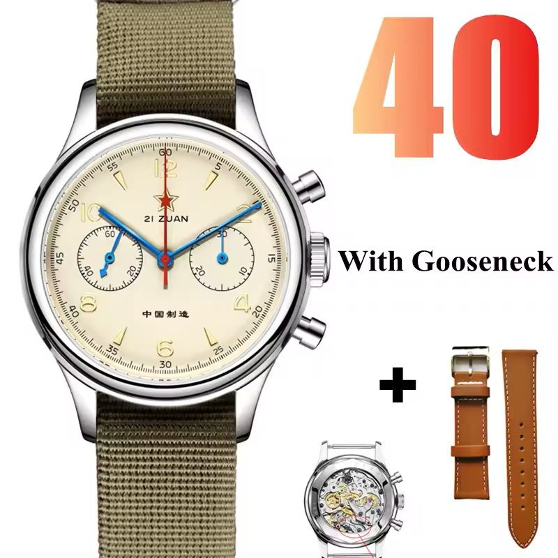 Red Star 1963 Mechanical Pilot Watch With Seagull Movement  38mm Or 40mm Chronograph For Men 4
