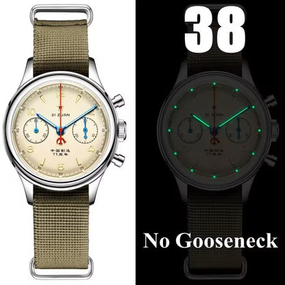 Red Star 1963 Mechanical Pilot Watch With Seagull Movement  38mm Or 40mm Chronograph For Men 6