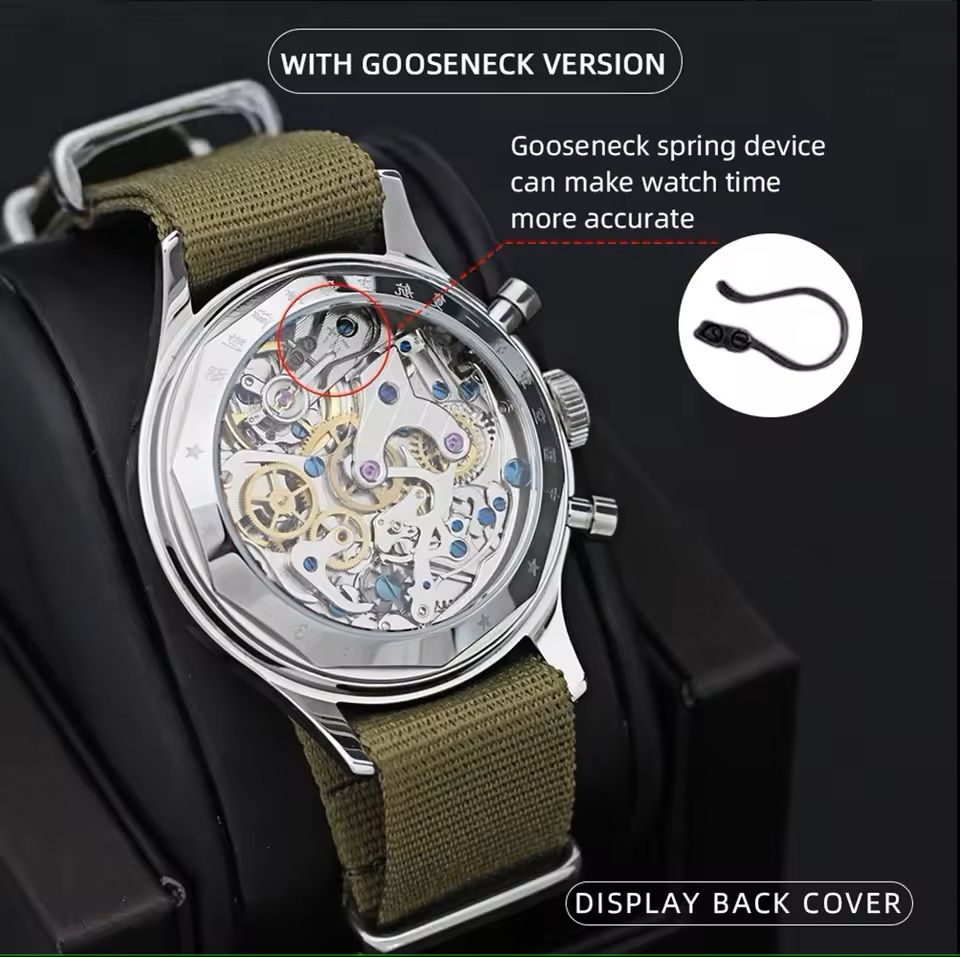 Red Star 1963 Mechanical Pilot Watch With Seagull Movement  38mm Or 40mm Chronograph For Men 8