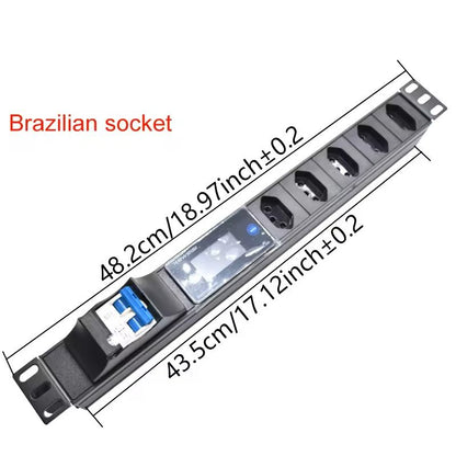 19 Inch Rack Mount PDU Power Strip With Voltmeter Ammeter Wattmeter  EU US UK Plug Options  16A 32A 15