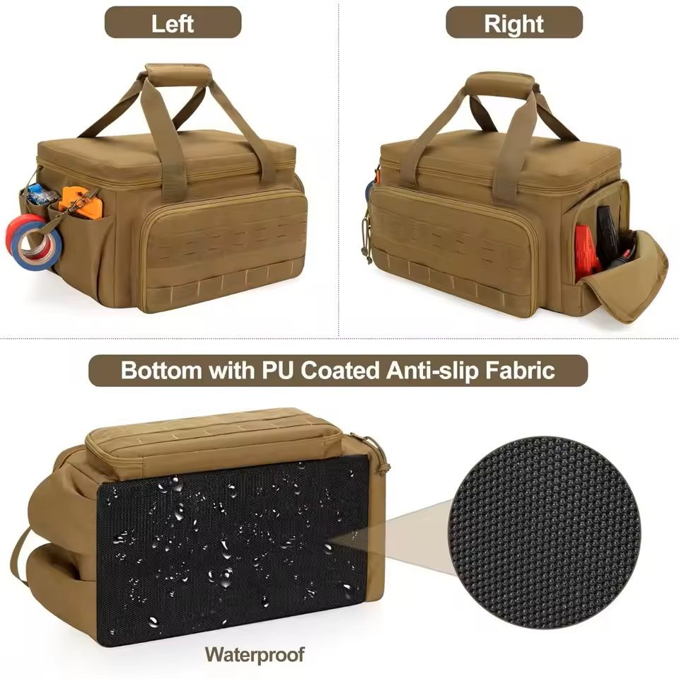 Heavy Duty Tactical Tool Bag 14 Inch Portable Organizer with Non Slip Base