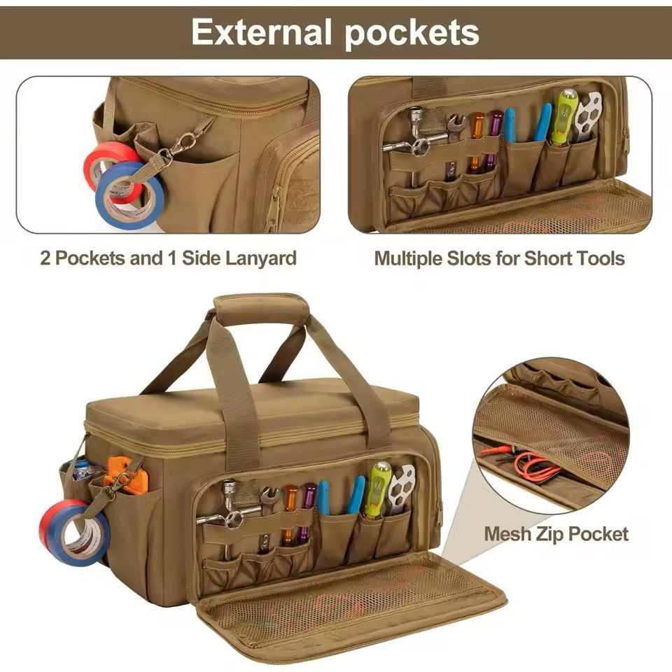 Heavy Duty Tactical Tool Bag 14 Inch Portable Organizer With Non Slip Base 5