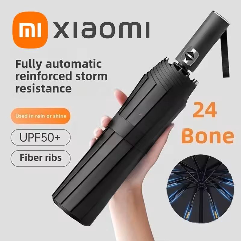24-Bone Automatic Umbrella – Durable, Windproof & UV-Protective Compact Canopy