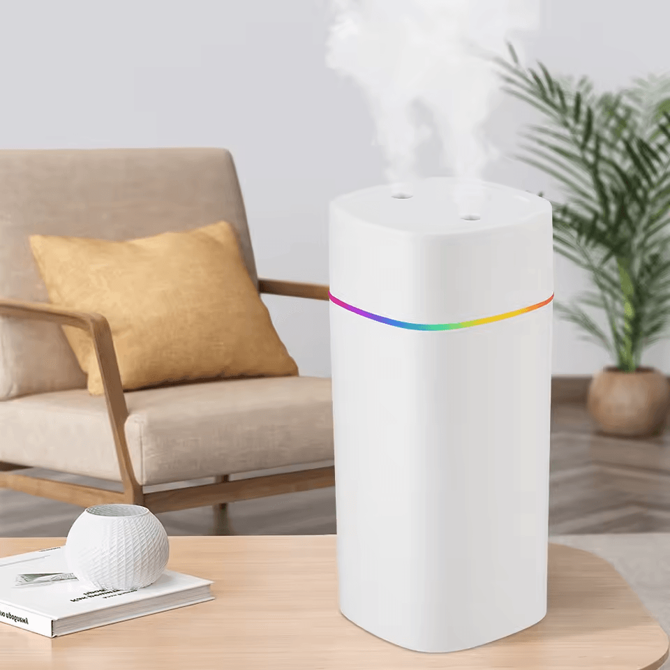USB Cool Mist Portable Humidifier and Aroma Diffuser 600ml with Night Light for Home and Car