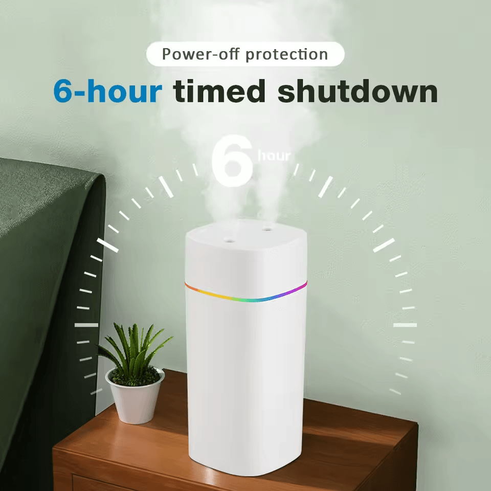 USB Cool Mist Portable Humidifier And Aroma Diffuser 600ml With Night Light For Home And Car 2