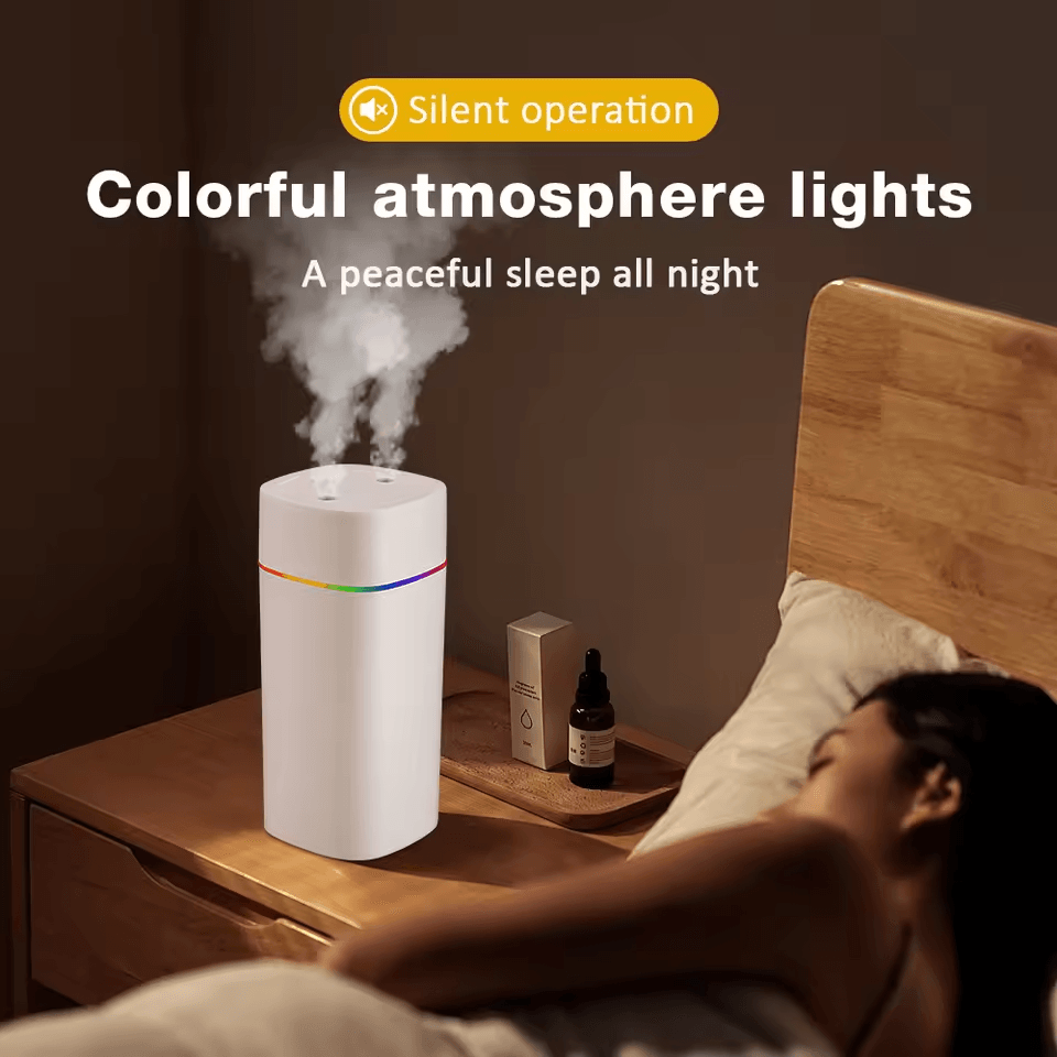 USB Cool Mist Portable Humidifier And Aroma Diffuser 600ml With Night Light For Home And Car 3