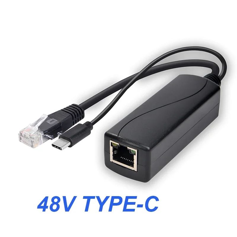 POE Splitter With Micro USB  TypeC Barrel Jack Compatible With Huawei Hikvision Bobcat Raspberry Pi 3