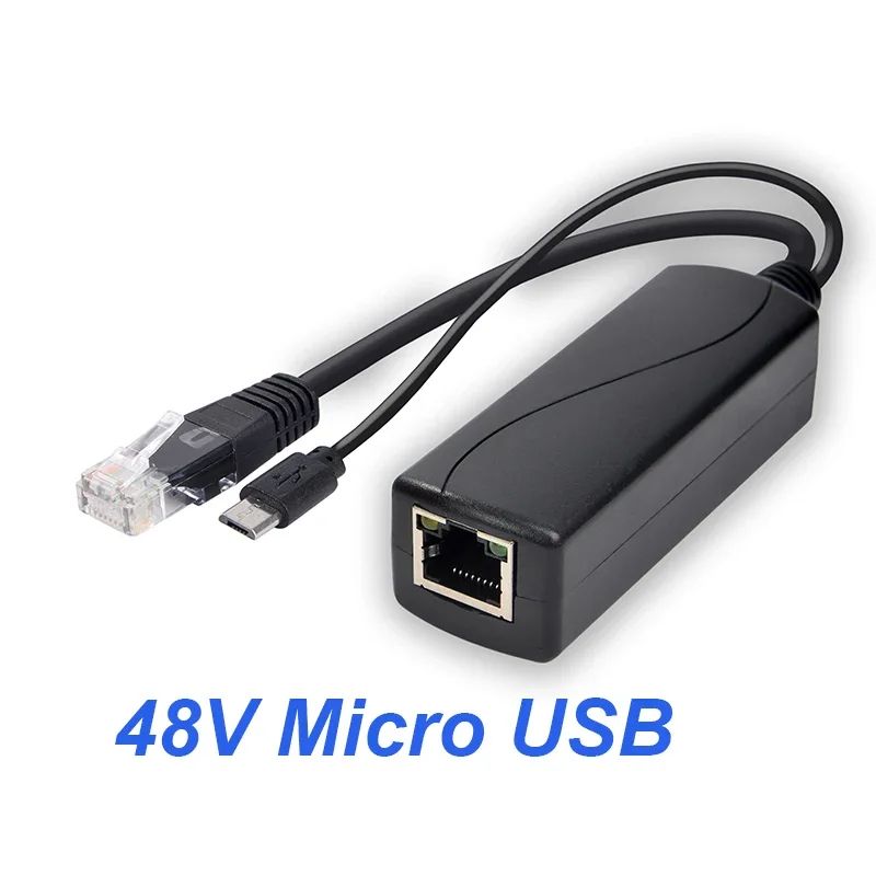 POE Splitter With Micro USB  TypeC Barrel Jack Compatible With Huawei Hikvision Bobcat Raspberry Pi 4