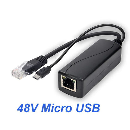 POE Splitter With Micro USB  TypeC Barrel Jack Compatible With Huawei Hikvision Bobcat Raspberry Pi 4