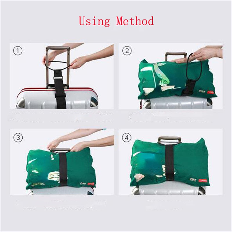 Adjustable Bungee Luggage Strap, Elastic Suitcase Belt for Travel Security & Convenience