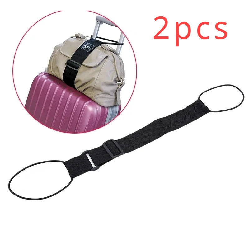 Adjustable Bungee Luggage Strap, Elastic Suitcase Belt for Travel Security & Convenience