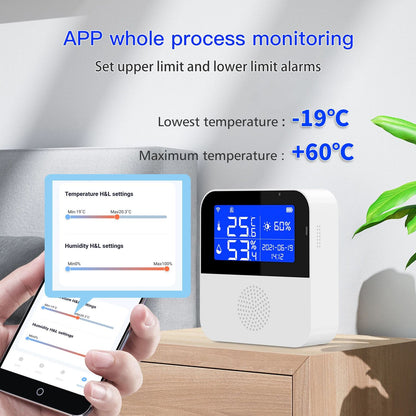 Smart WiFi Temperature And Humidity Sensor TuyaEnabled Indoor Thermometer Hygrometer With Backlight 2
