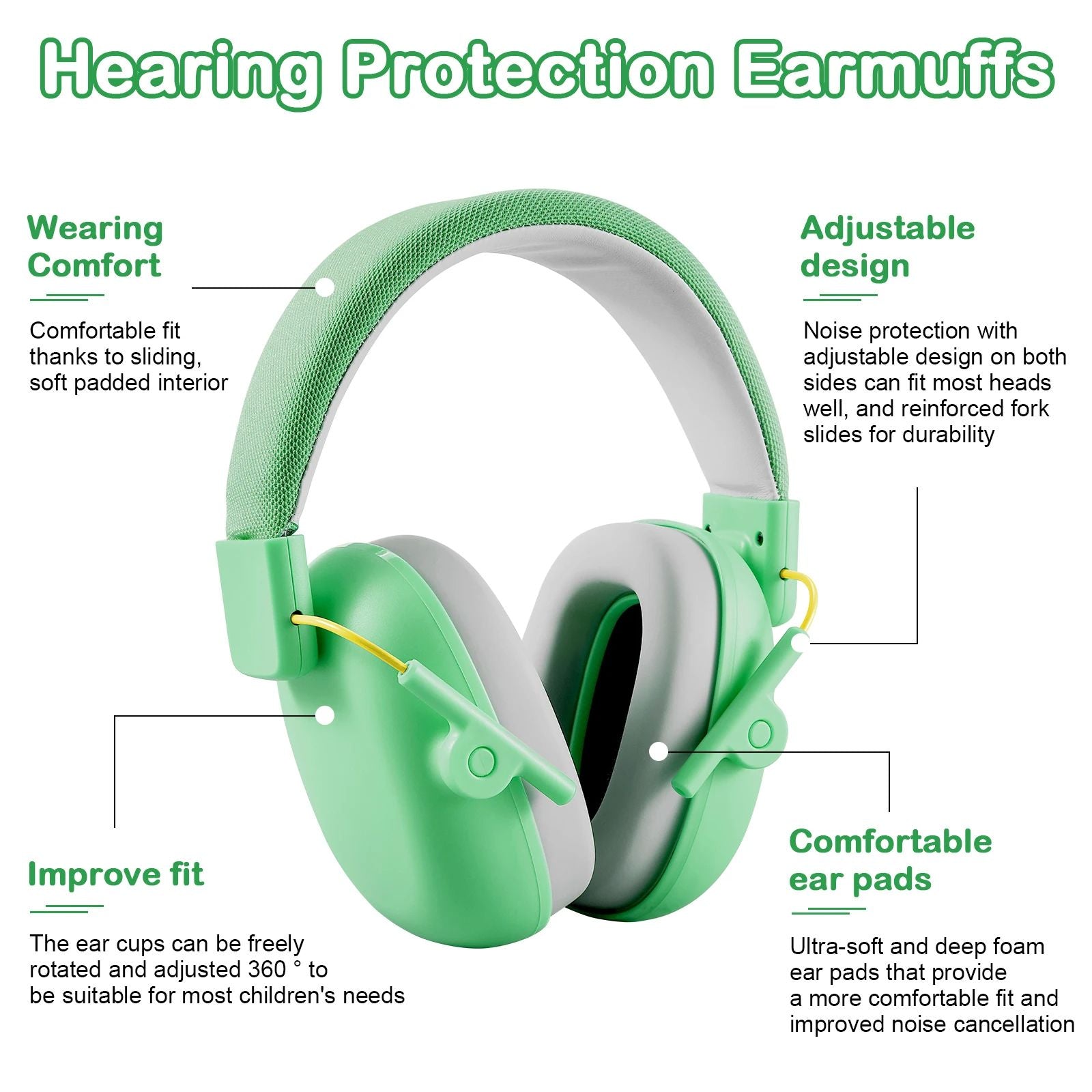 New Kid Ear Protection Baby Noise Earmuffs  Adjustable NRR 25dB Safety Muffs For Children Noise Red 2
