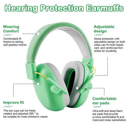 New Kid Ear Protection Baby Noise Earmuffs  Adjustable NRR 25dB Safety Muffs For Children Noise Red 2