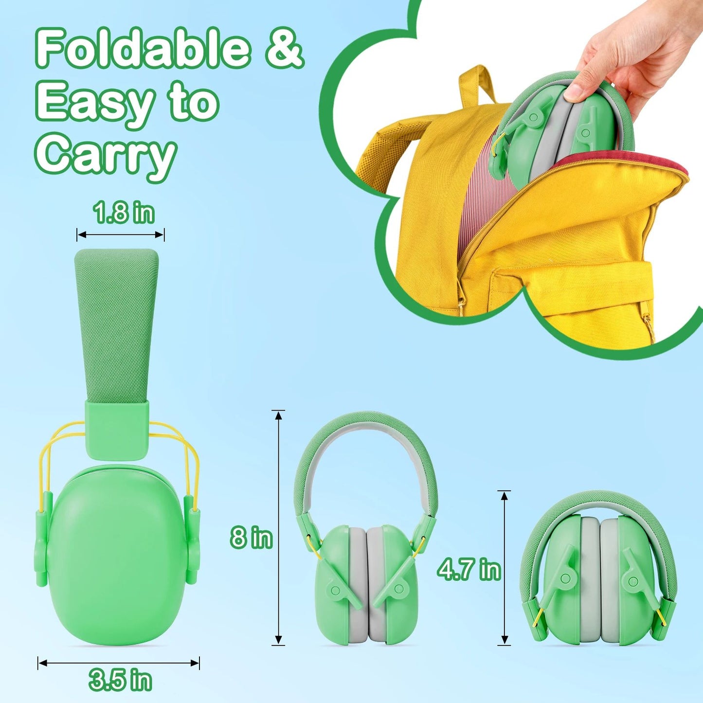 New Kid Ear Protection Baby Noise Earmuffs  Adjustable NRR 25dB Safety Muffs For Children Noise Red 3