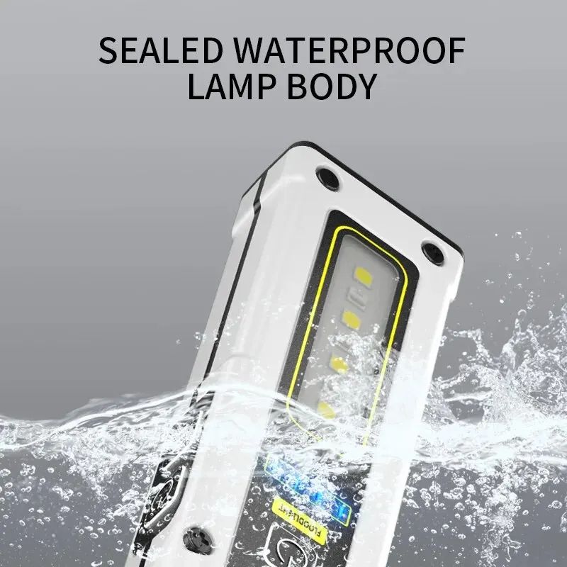 Super Bright LED Work Light Waterproof Emergency Flashlight With Magnet Alarm SOS Keychain  Power B 4
