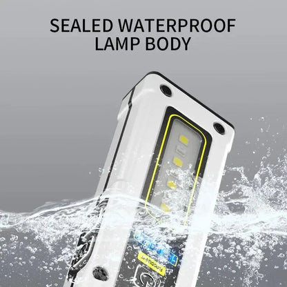 Super Bright LED Work Light Waterproof Emergency Flashlight With Magnet Alarm SOS Keychain  Power B 4