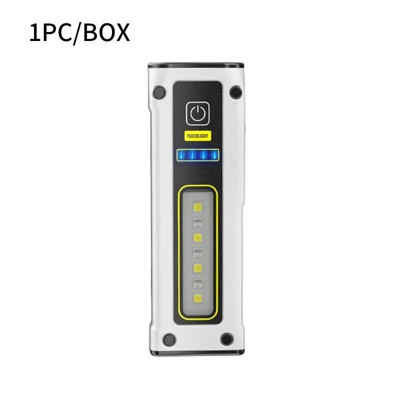 Super Bright LED Work Light Waterproof Emergency Flashlight With Magnet Alarm SOS Keychain  Power B 6