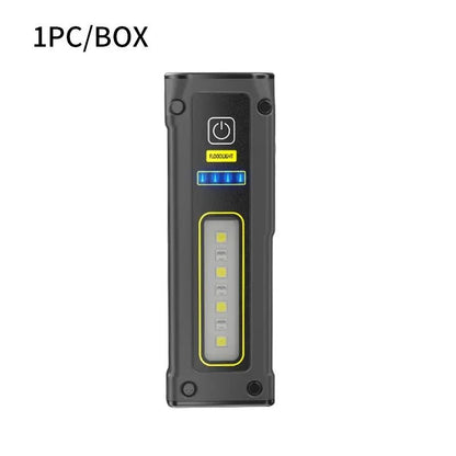 Super Bright LED Work Light Waterproof Emergency Flashlight With Magnet Alarm SOS Keychain  Power B 5