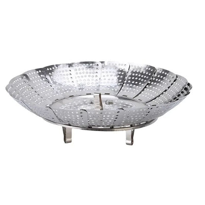 Multifunctional Stainless Steel Retractable Folding Steamer Plate Silver Food Steamer For Vegetable 6