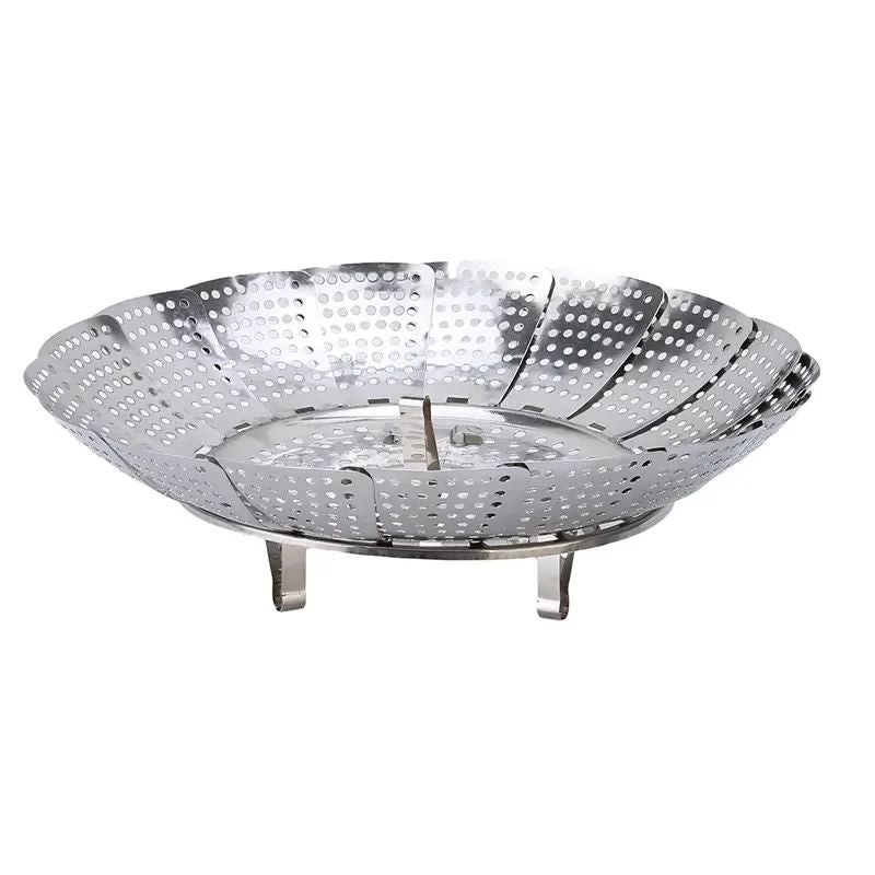 Multifunctional Stainless Steel Retractable Folding Steamer Plate Silver Food Steamer For Vegetable 7